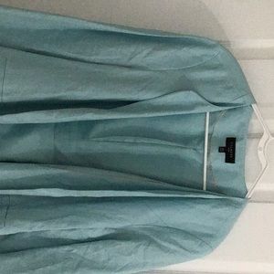 Talbots lined linen jacket. Baby blue.